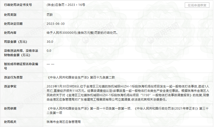 项目私自开工存在质量安全问题 广东省建筑工程集团有限公司被公示(图3)
